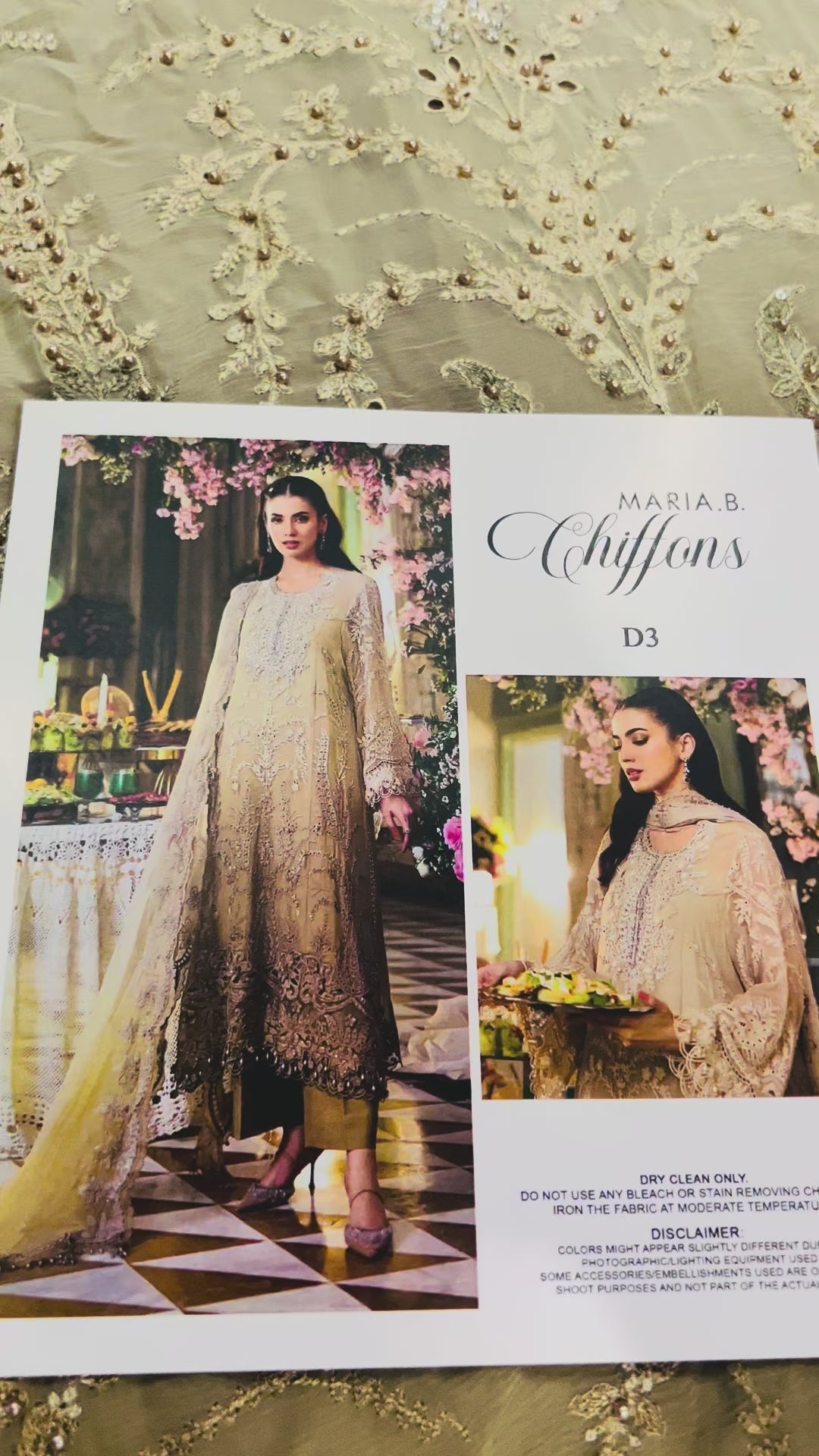 3 Piece Unstitched Embroidered Chiffon Suit