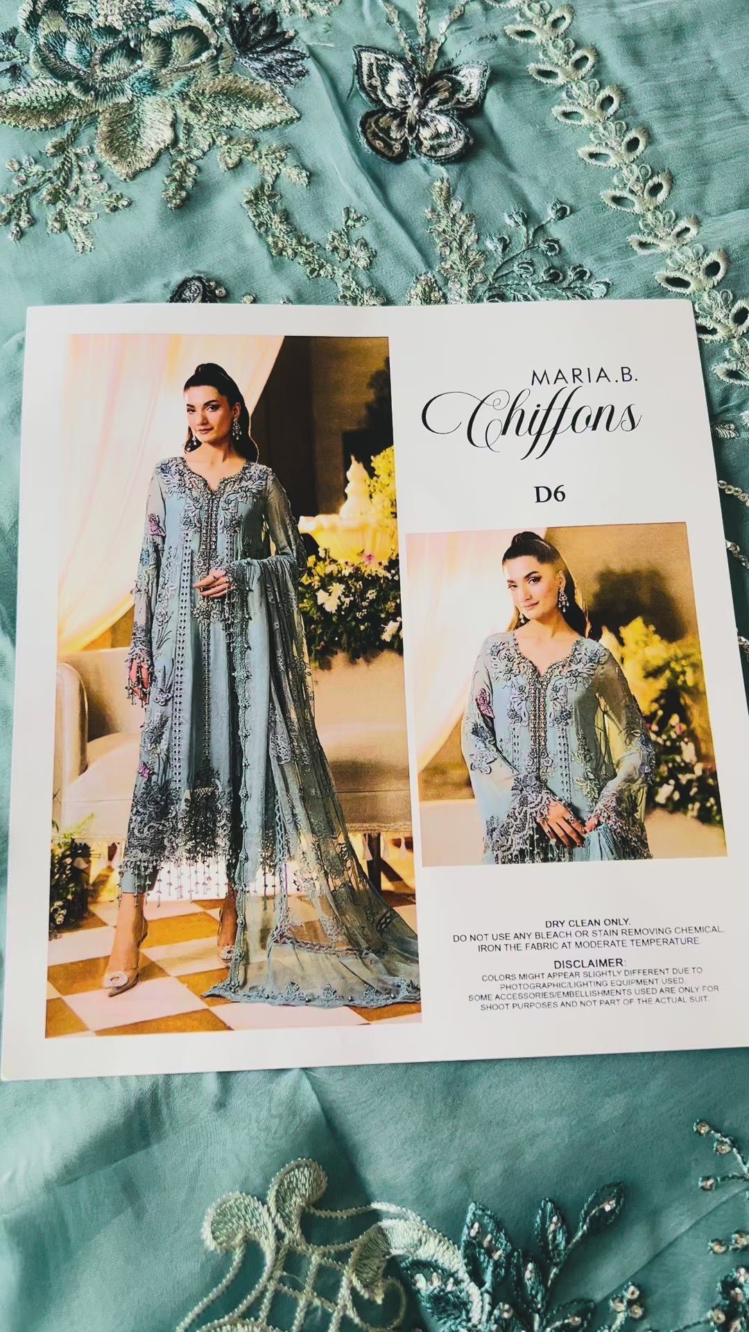 Maria B Unstitched Embroidered Chiffon 3 Piece Suit MB26UCF D6 - Festive Collection