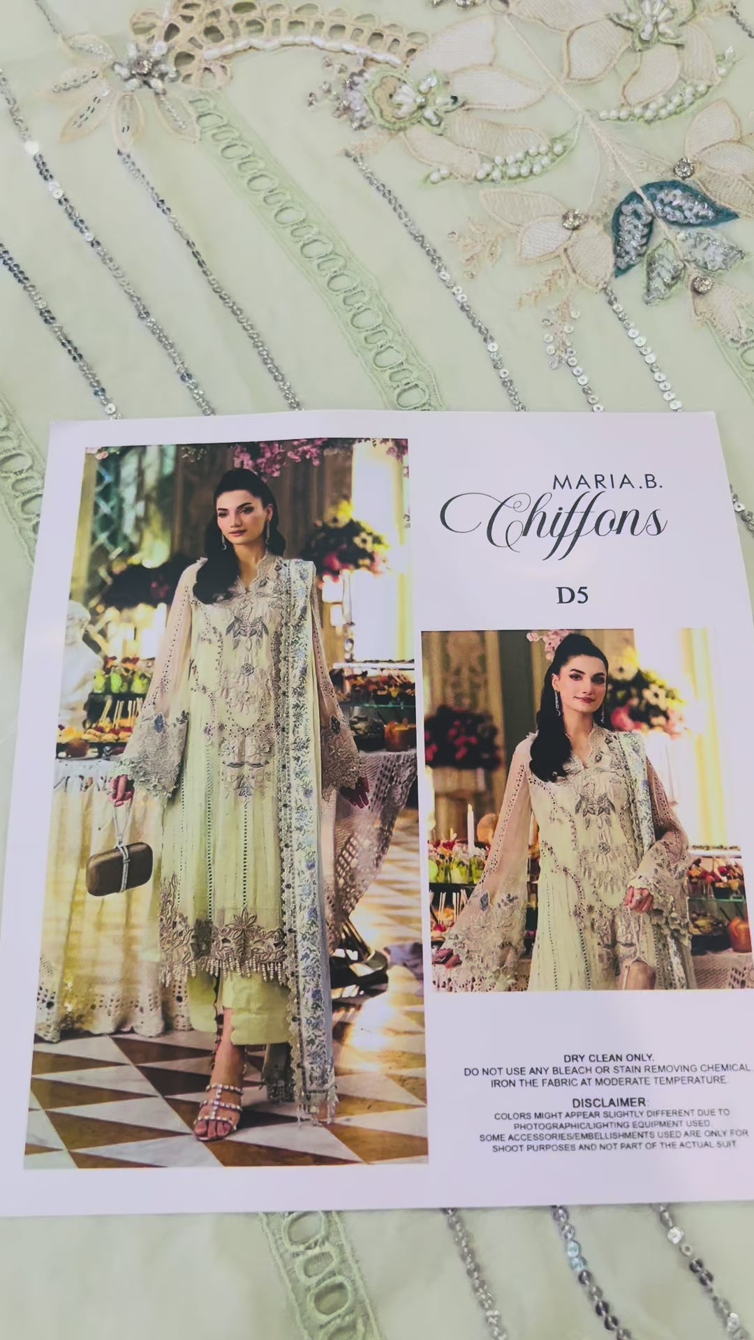 3 Piece Unstitched Embroidered Chiffon Suit